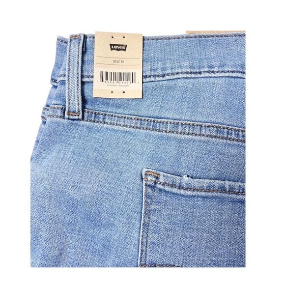 Levis 721 Womens High Rise Light Wash Distressed Skinny Jeans Plus Sz 18W New - Picture 7 of 10